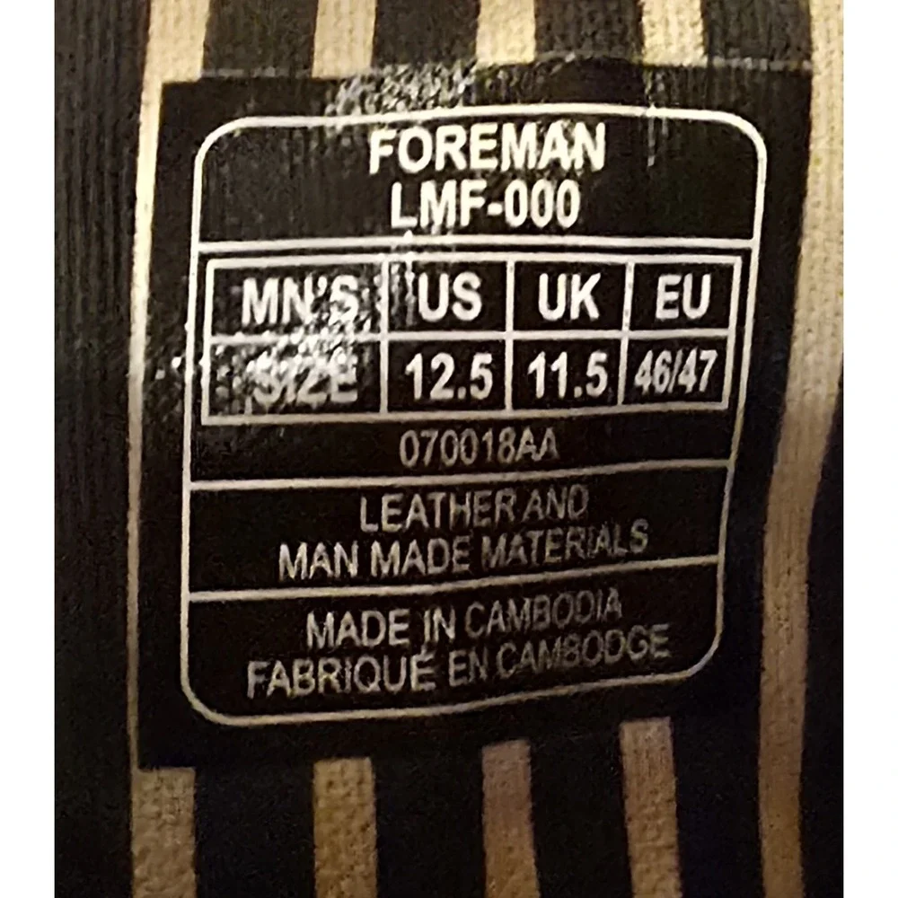 Muck Boot Men's Waterproof Foreman Leather Boots Sz 12.5 Black LMF-000